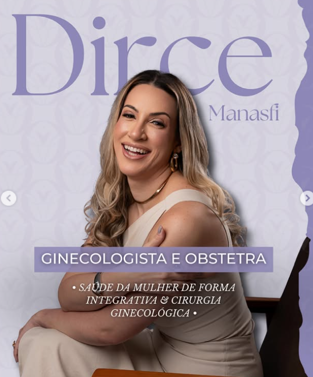 Apresentação da Dra. Dirce Manasfi, ginecologista e obstetra.